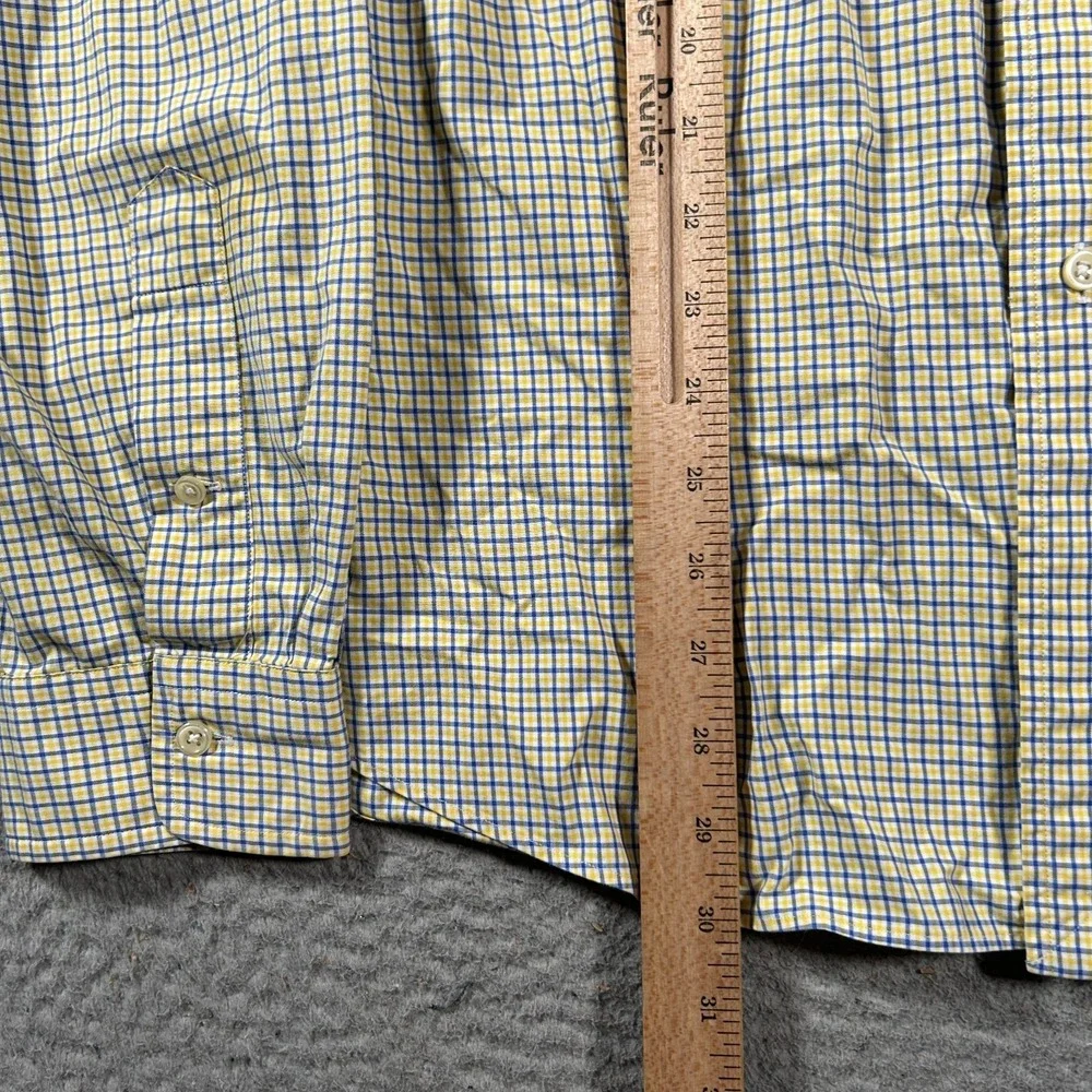Polo Ralph Lauren Shirt‎ Men 2XL Yellow Windowpane Long Sleeve Pony Custom Fit